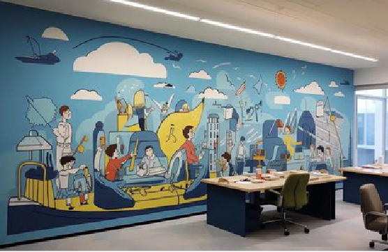 泗县办公室墙绘的特点。